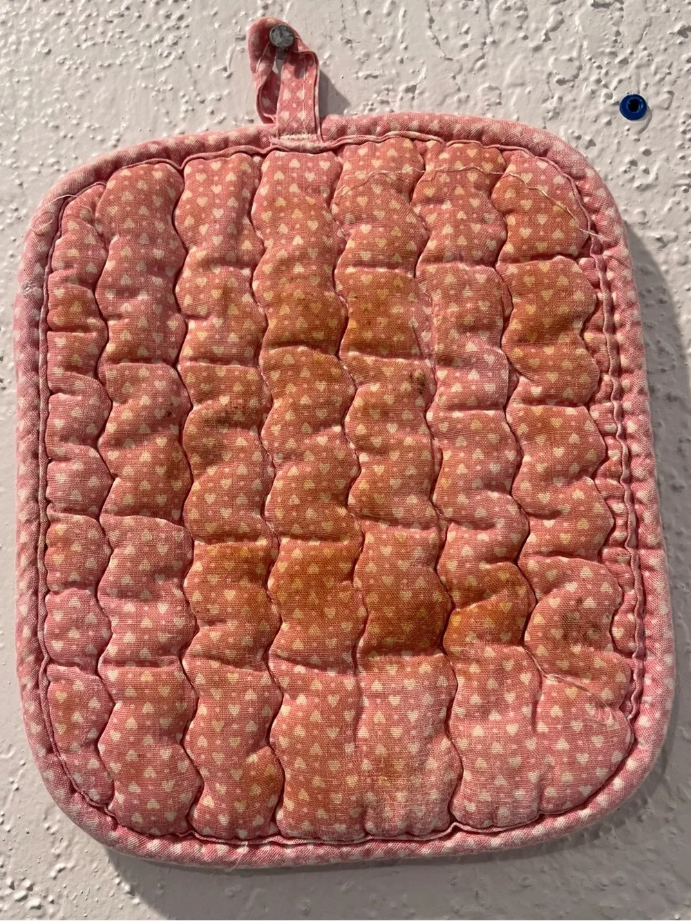 Vintage Country Fresh Strawberry Basket Quilted Potholder Cottage Farmhouse